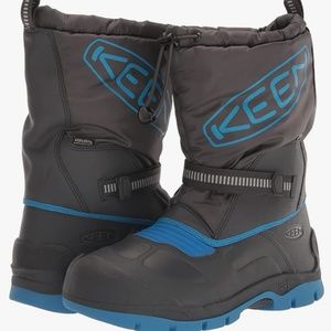 KEEN Kids' Black and Blue Snow Boots
